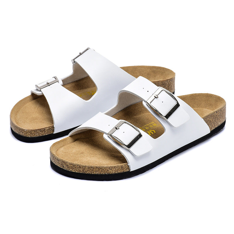 Leather Surface Boken Slippers