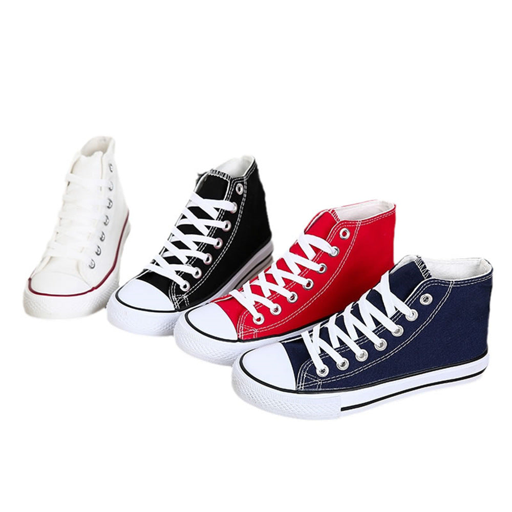 High-top Canvas Pure Color Shoes For Women