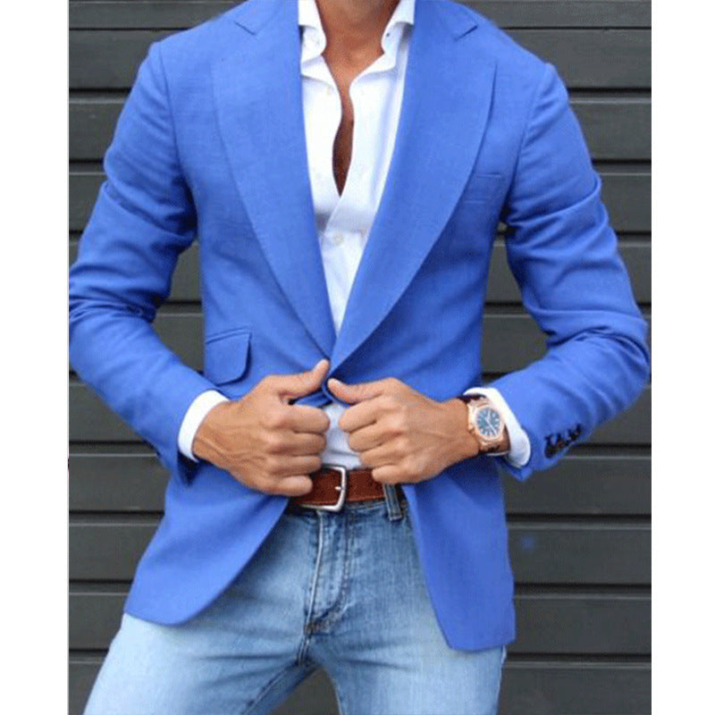 Casual Slim Fit Men's Striped Blazer