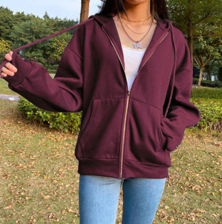 Women Zip Up Sweatshirt Hooded