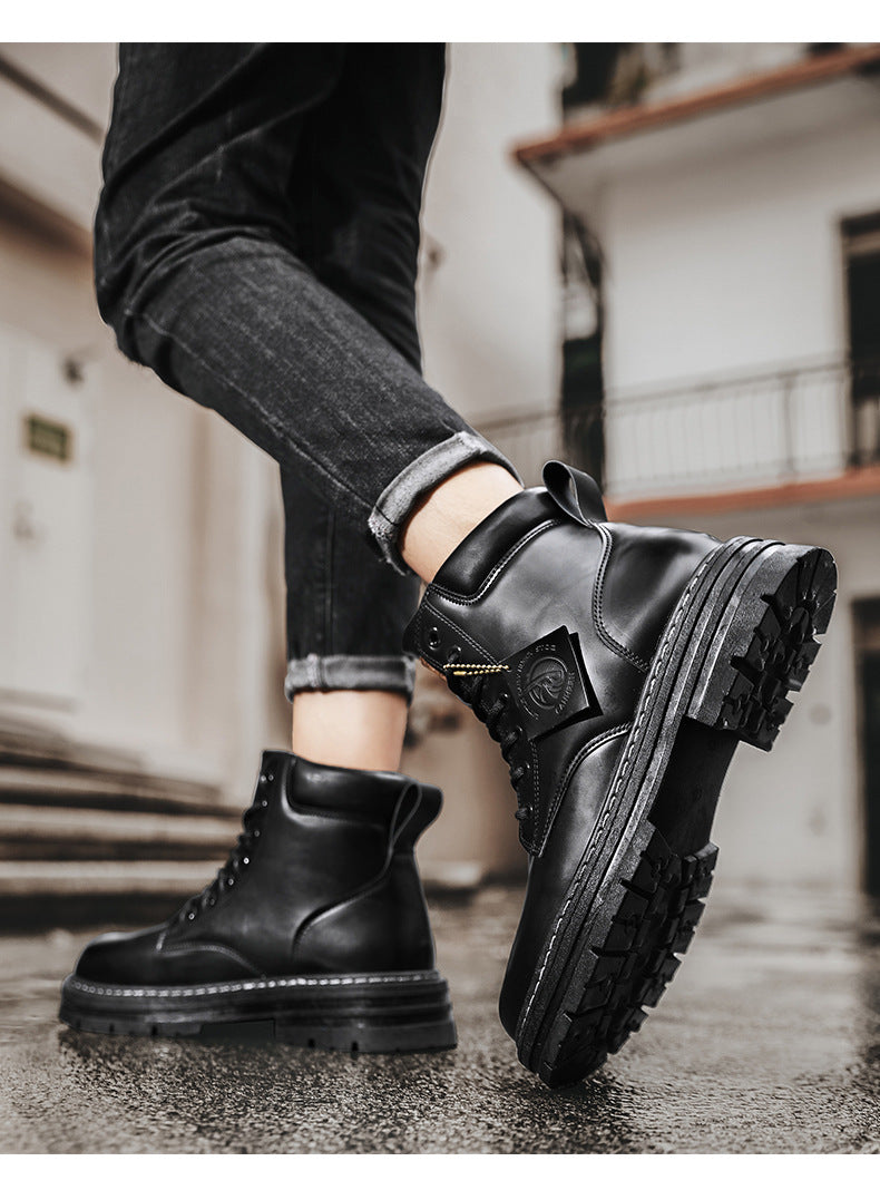 Plus Size Vintage Leather Worker Boot