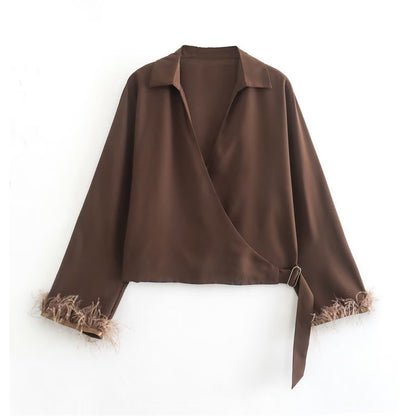 Short Silk Satin Shirt For Women