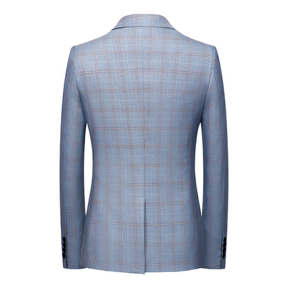 Men's Slim Fit  Small Check Blazer