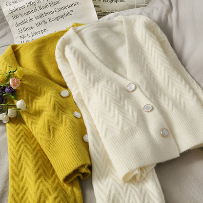 Three Button Short Cardigan