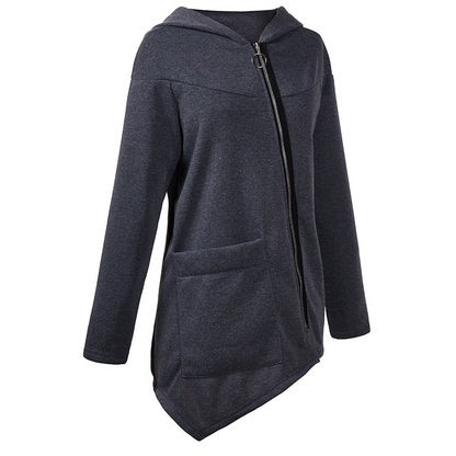 Diagonal zip sweatshirt