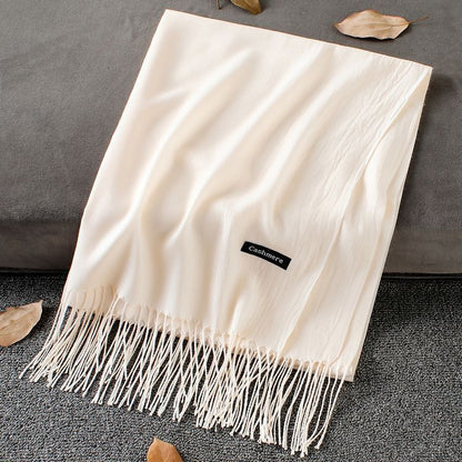 Fashion Simple Solid Color Tassel Scarf