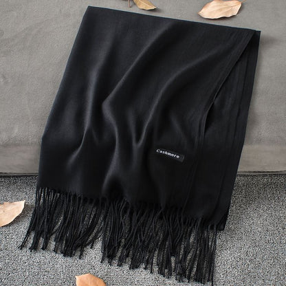 Fashion Simple Solid Color Tassel Scarf