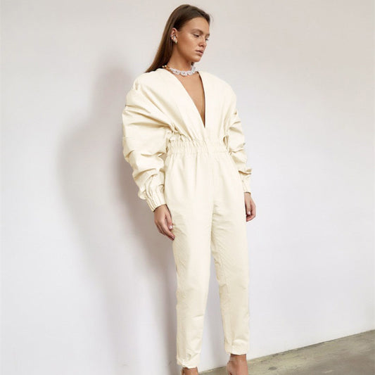 V neck High Waist jumpsuits