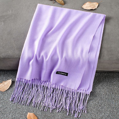 Fashion Simple Solid Color Tassel Scarf