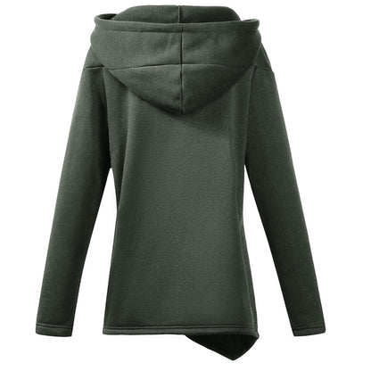 Diagonal zip sweatshirt