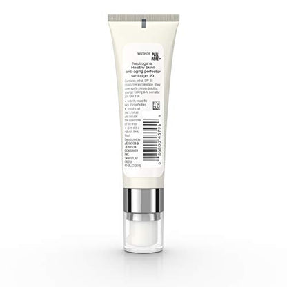 Neutrogena Retinol Treatment and Tinted Facial Moisturizer, Healthy Skin Anti-Aging Perfector with Broad Spectrum SPF 20 Sunscreen with Titanium Dioxide, 20 Fair to Light, 1 fl. oz