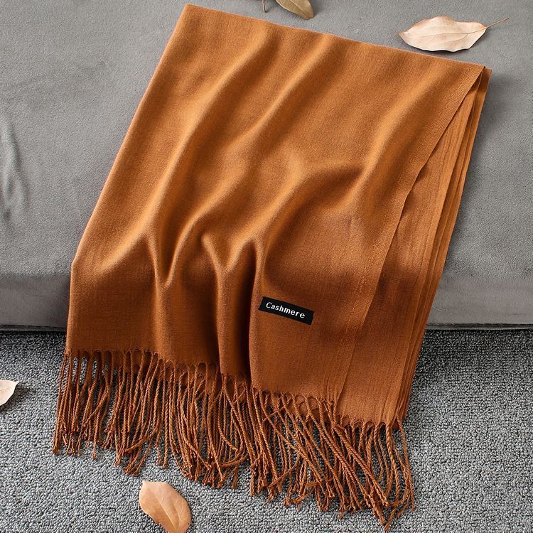 Fashion Simple Solid Color Tassel Scarf