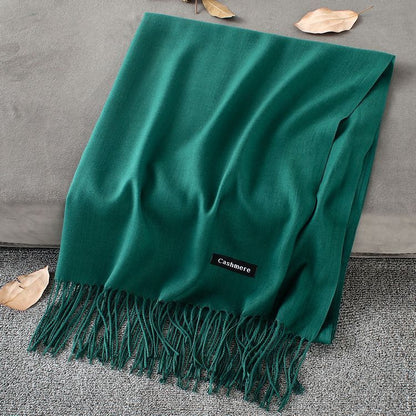 Fashion Simple Solid Color Tassel Scarf