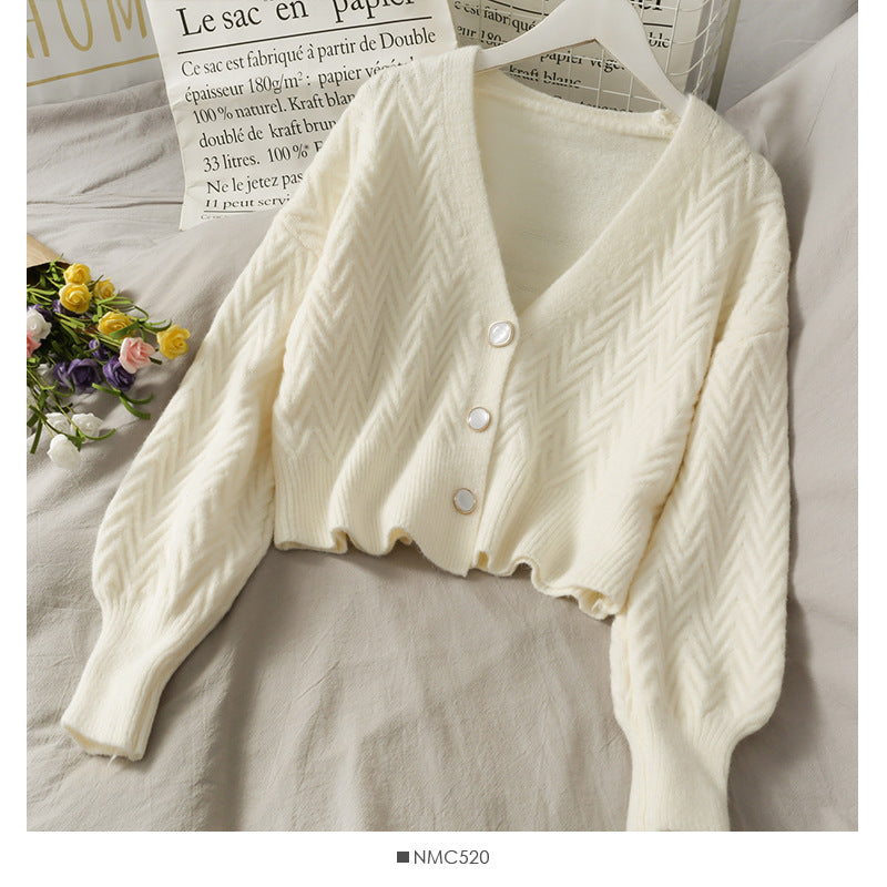 Three Button Short Cardigan