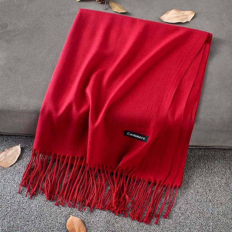 Fashion Simple Solid Color Tassel Scarf