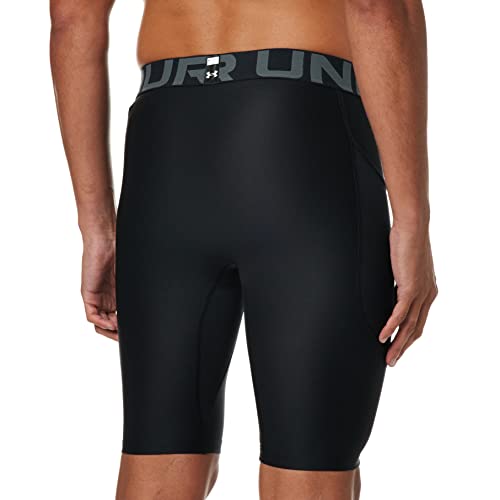 Under Armour Men's HeatGear Pocket Long Shorts , Black (001)/Pitch Gray, Large