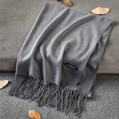 Fashion Simple Solid Color Tassel Scarf