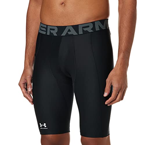 Under Armour Men's HeatGear Pocket Long Shorts , Black (001)/Pitch Gray, Large