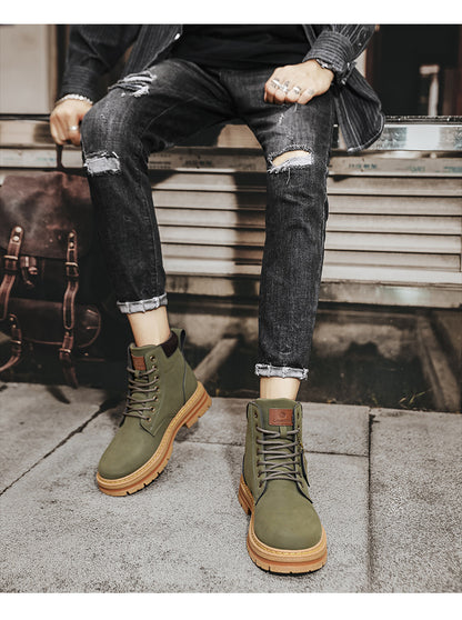 Plus Size Vintage Leather Worker Boot
