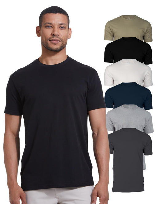 True Classic 6 Pack, Staple Color Pack, Men's Short Sleeve Crew Neck T-Shirt, 2X-Large