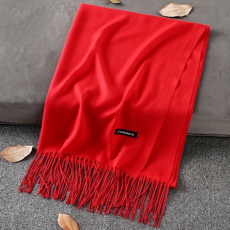 Fashion Simple Solid Color Tassel Scarf