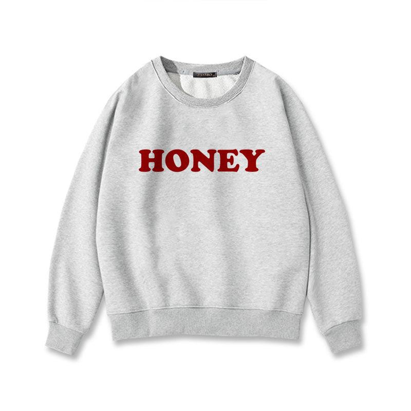 Winter Honey Print Hoodies For  Women