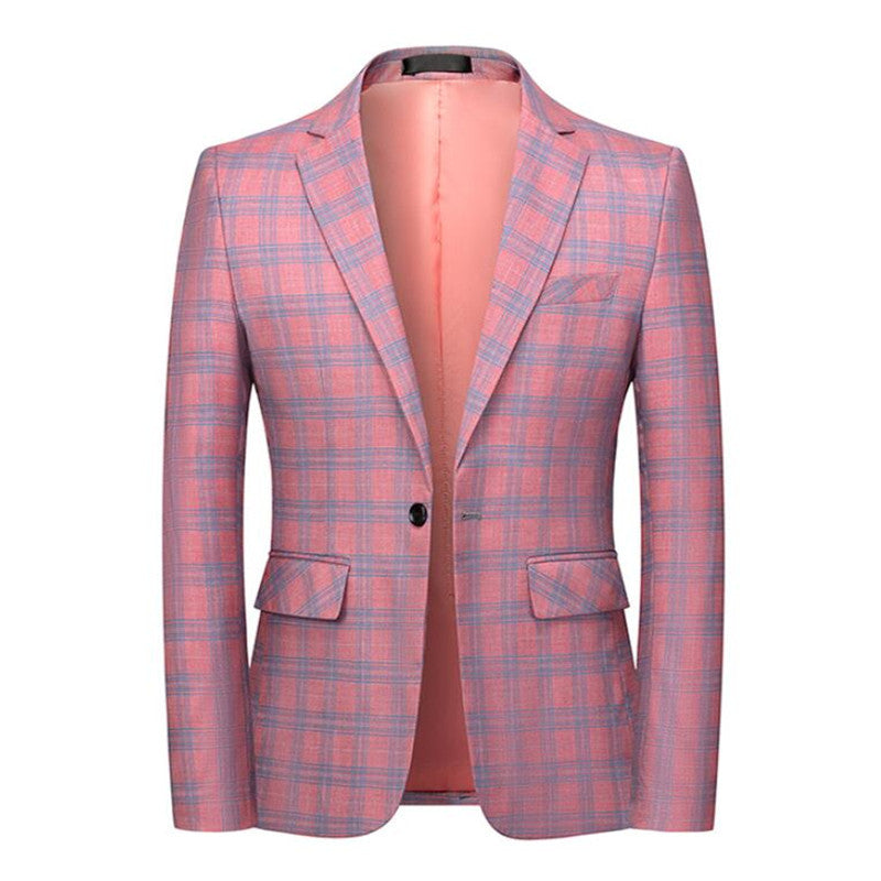 Men's Slim Fit  Small Check Blazer