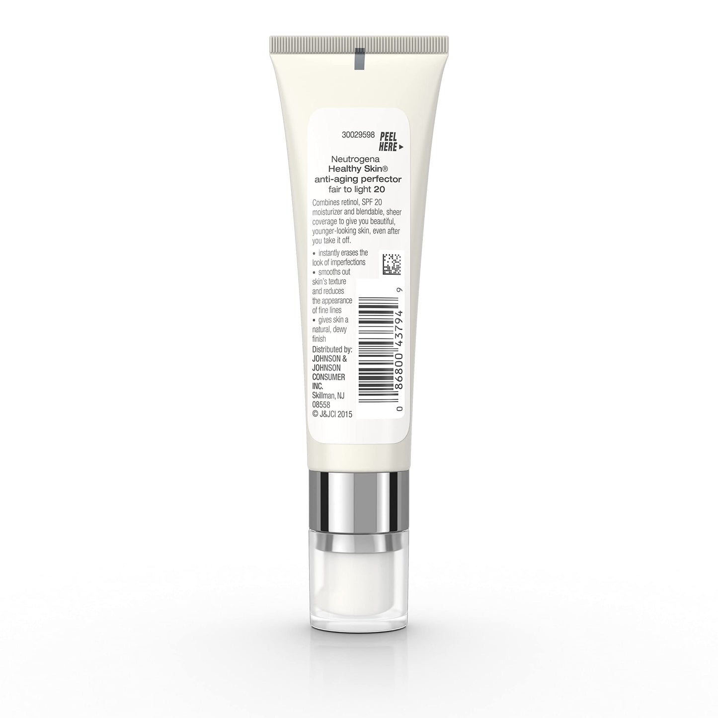 Neutrogena Retinol Treatment and Tinted Facial Moisturizer, Healthy Skin Anti-Aging Perfector with Broad Spectrum SPF 20 Sunscreen with Titanium Dioxide, 20 Fair to Light, 1 fl. oz