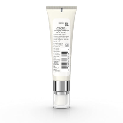 Neutrogena Retinol Treatment and Tinted Facial Moisturizer, Healthy Skin Anti-Aging Perfector with Broad Spectrum SPF 20 Sunscreen with Titanium Dioxide, 20 Fair to Light, 1 fl. oz