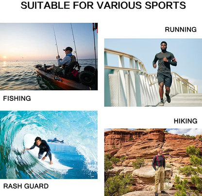 Willit Men's Sun Shirts UPF 50+ Protection Hoodie Rash Guard Shirt SPF UV Shirt Long Sleeve Fishing Outdoor Lightweight Blue L