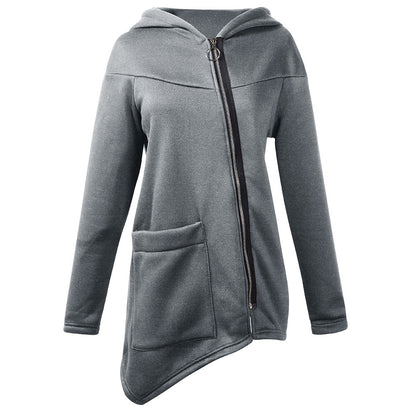 Diagonal zip sweatshirt