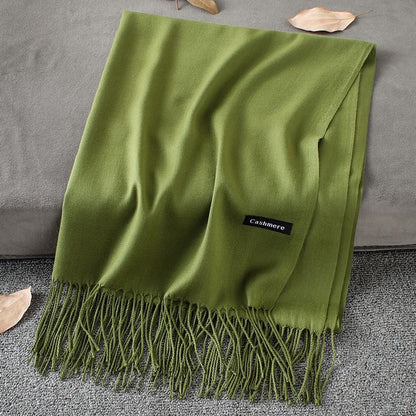 Fashion Simple Solid Color Tassel Scarf
