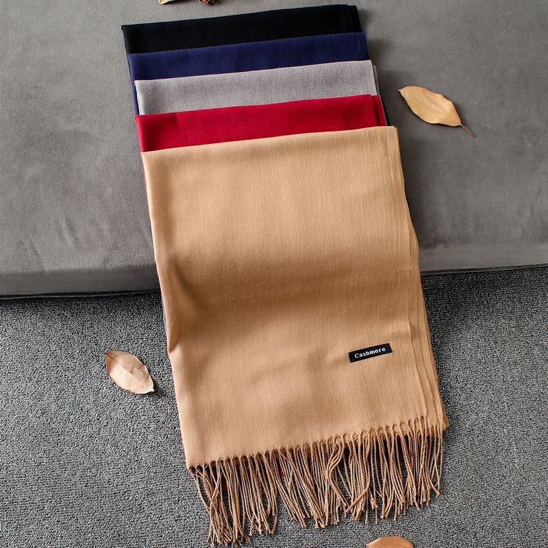 Fashion Simple Solid Color Tassel Scarf