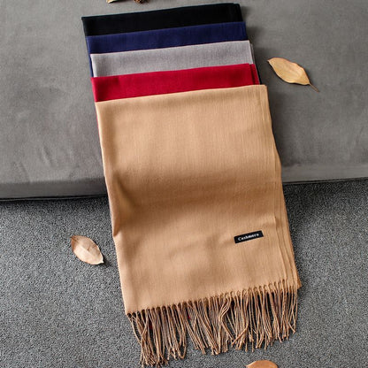 Fashion Simple Solid Color Tassel Scarf