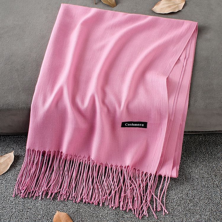 Fashion Simple Solid Color Tassel Scarf