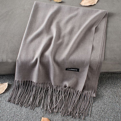 Fashion Simple Solid Color Tassel Scarf