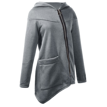 Diagonal zip sweatshirt