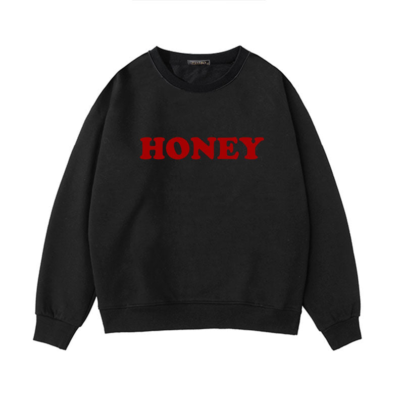 Winter Honey Print Hoodies For  Women