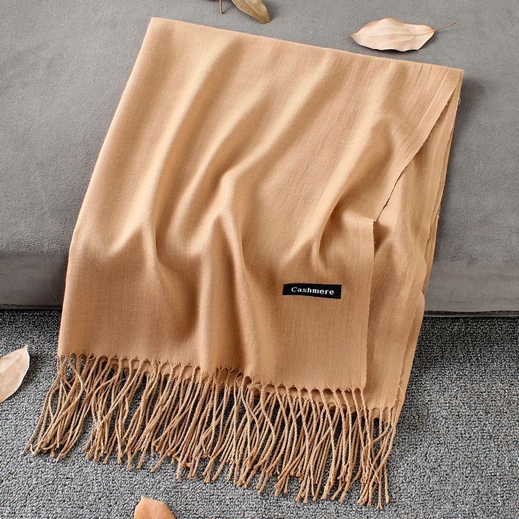 Fashion Simple Solid Color Tassel Scarf