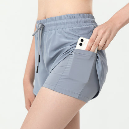 Fake Two-piece Sports Shorts For Women