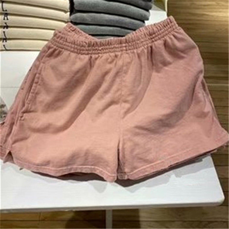 Women's Cotton Sports Casual Pure Color Split Shorts