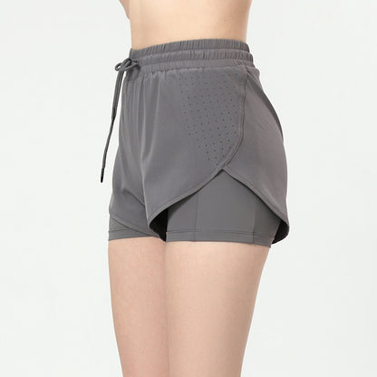 Fake Two-piece Sports Shorts For Women