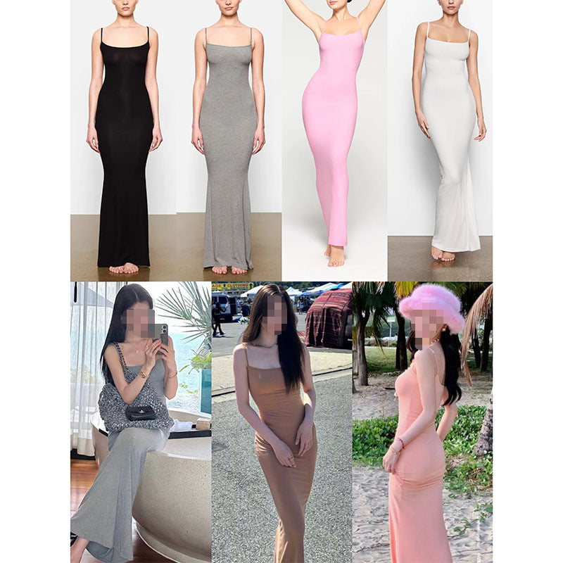 Skims Suspender Long Fishtail Skirt  Dress