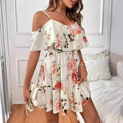 Off-Shoulder Waist Dress