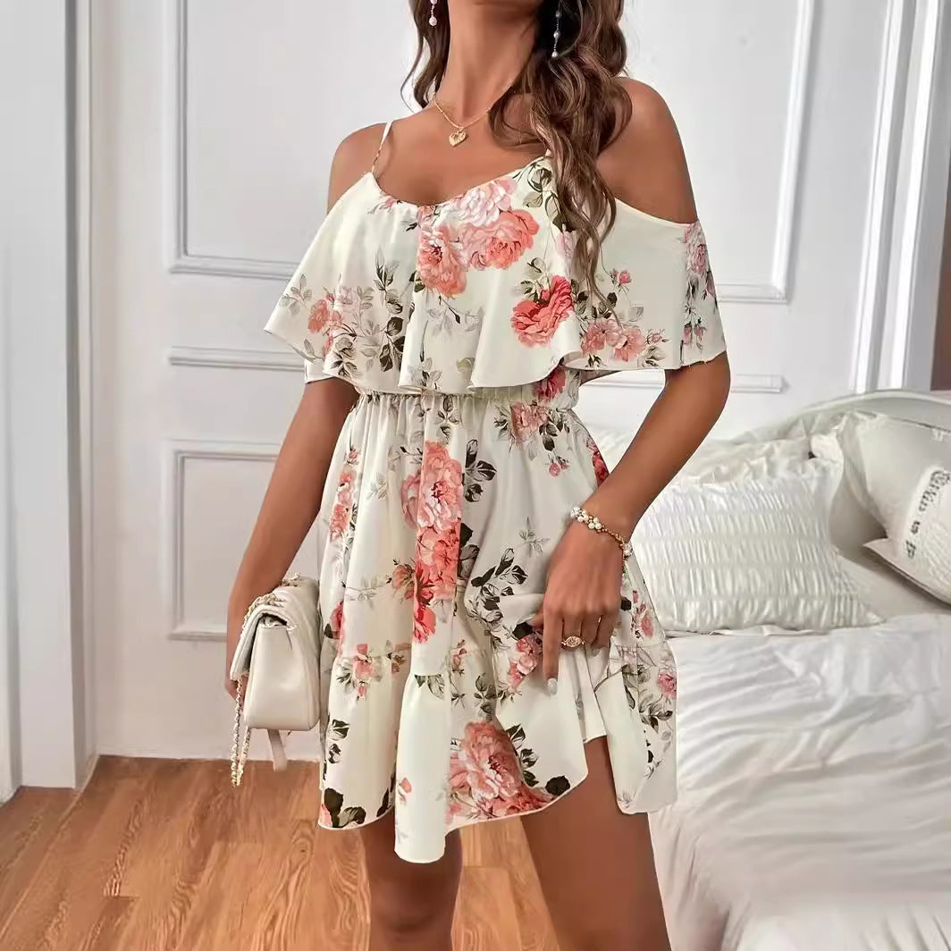 Off-Shoulder Waist Dress