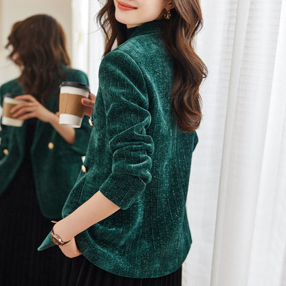 Wine Red Long Sleeve Suit Coat