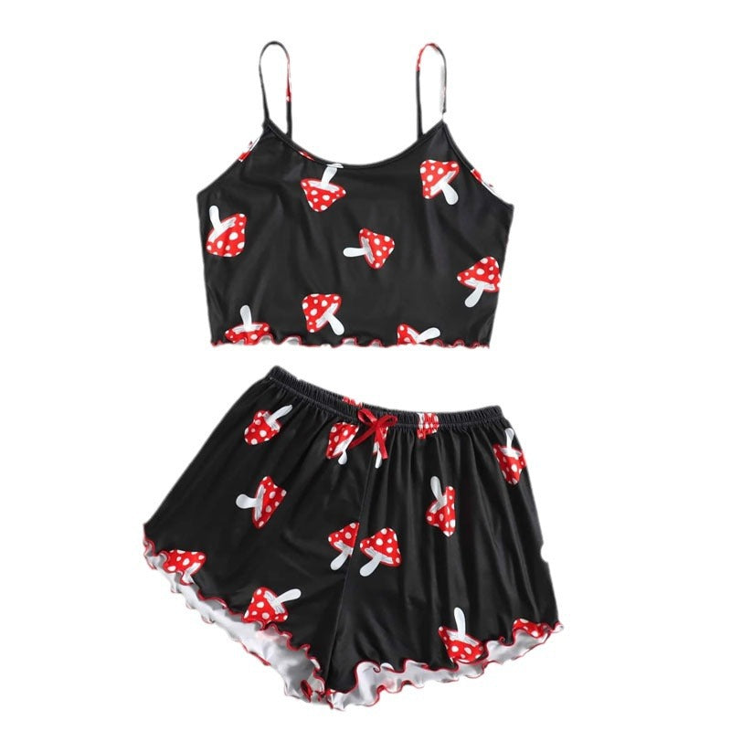 Sleeveless Vest Camisole Top Shorts Pajamas Homewear