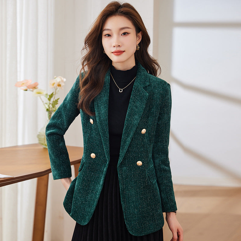 Wine Red Long Sleeve Suit Coat