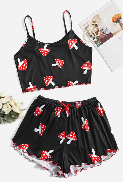 Sleeveless Vest Camisole Top Shorts Pajamas Homewear