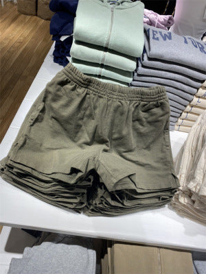Women's Cotton Sports Casual Pure Color Split Shorts